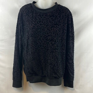 Zara Cheetah Print Mesh Puff Sleeve Top Sweatshirt Pullover‎ Size S